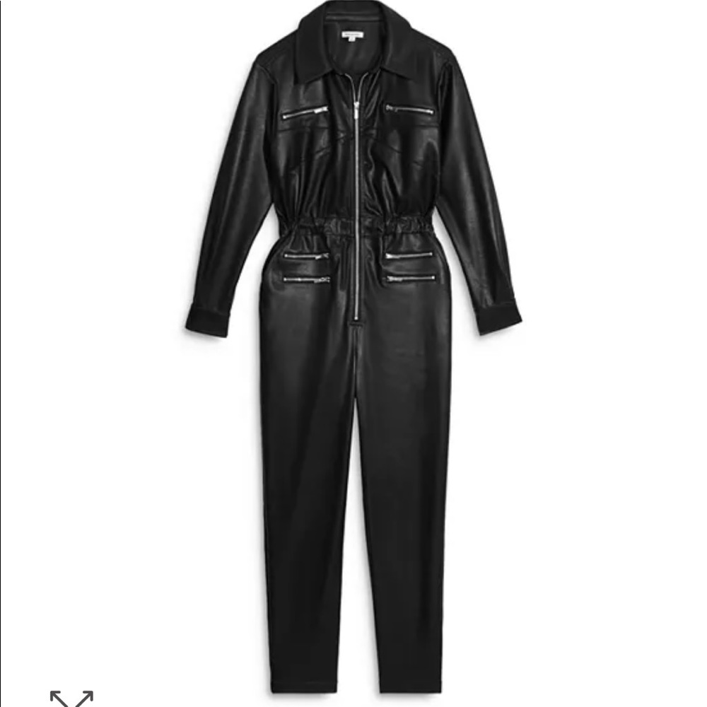 WeWoreWhat Faux Leather Utility Jumpsuit